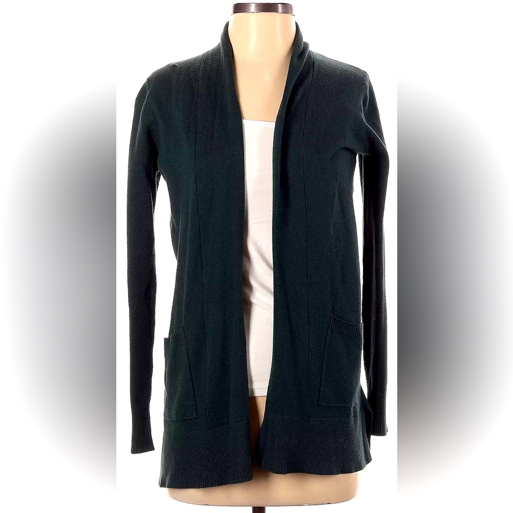 Pink Clover Women Cardigan- small. Dark hunter green.